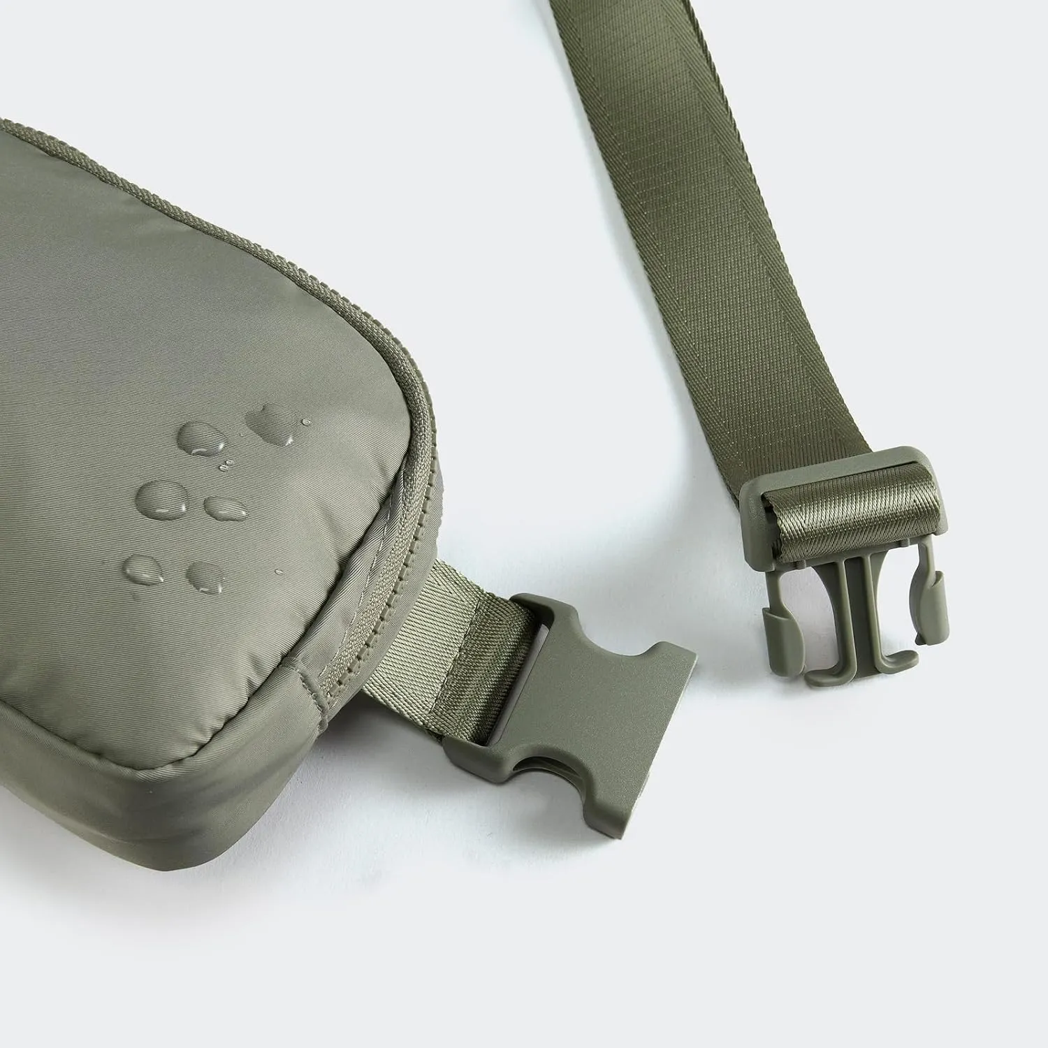 𝗙𝗟𝗬𝗢𝗢𝗞 Unisex Mini 𝗕𝗲𝗹𝘁 𝗕𝗮𝗴 and Extender Strap, Adjustable Strap Nylon Cross Body Sling Bag for Workout, Running, Traveling, Hiking. (Grey Sage)