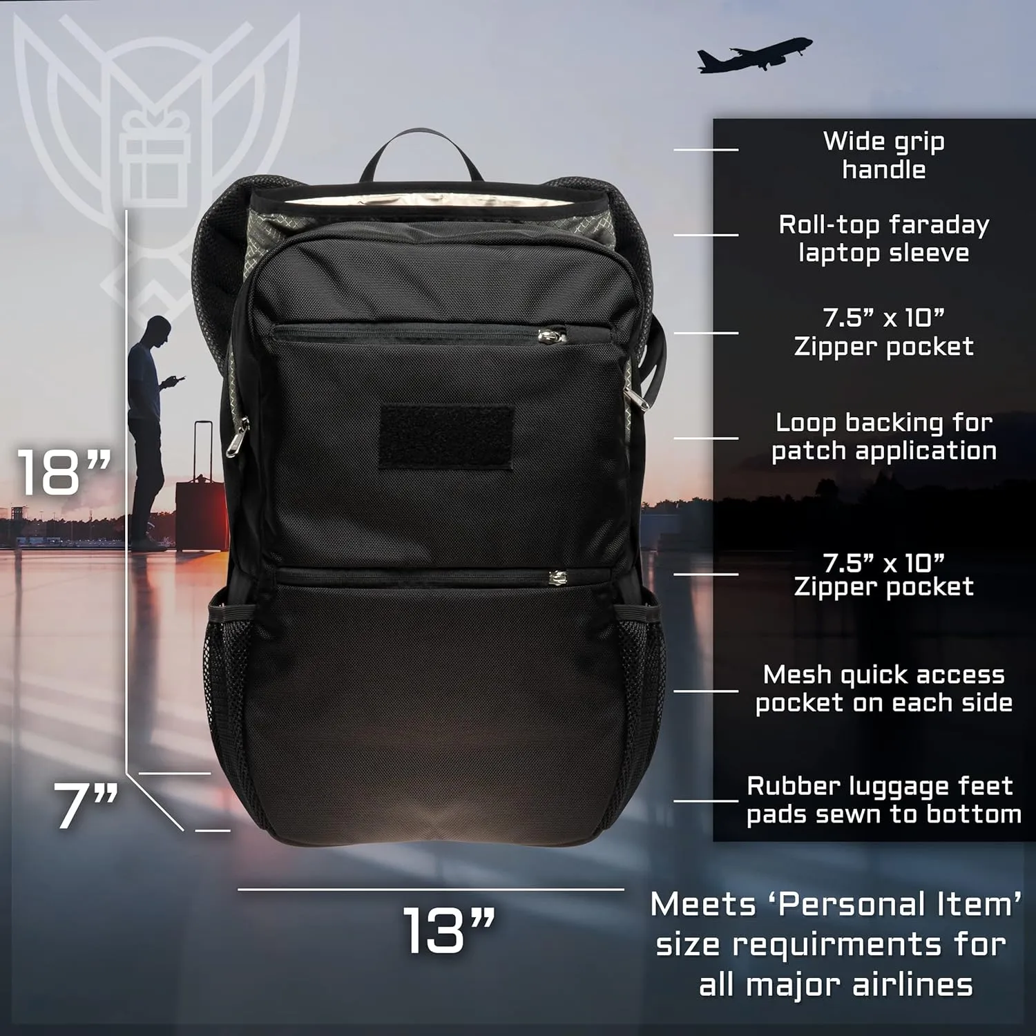 ~ Xecutive Transport Faraday Backpack/Small LITE Faraday Bag Combo ~ Shoulder Strap Included ~ Tracking/Hacking Defense ~ Stone