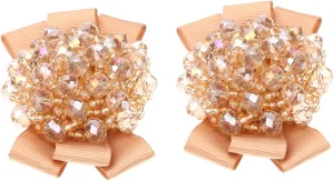 1 Pair Shoe Clip Decoration Bow Shoe Buckles Clip Shoe Decor Bling Shoe Charms Shoe Clips Jewelry Shoe Ornaments Decorative Embellishments Shoe Clips for Women Silk Cloth Khaki