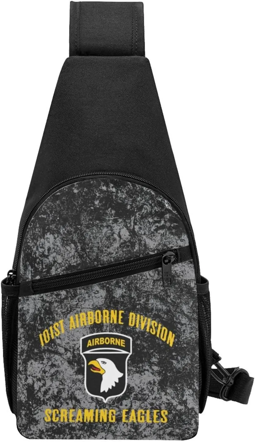 101st Airborne Division Screaming Sling Bag Crossbody Backpack Shoulder Casual Daypack Bags for Men