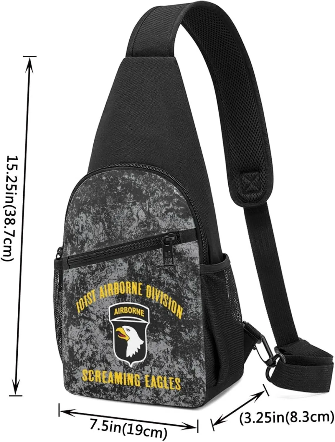 101st Airborne Division Screaming Sling Bag Crossbody Backpack Shoulder Casual Daypack Bags for Men