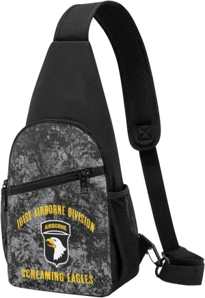101st Airborne Division Screaming Sling Bag Crossbody Backpack Shoulder Casual Daypack Bags for Men