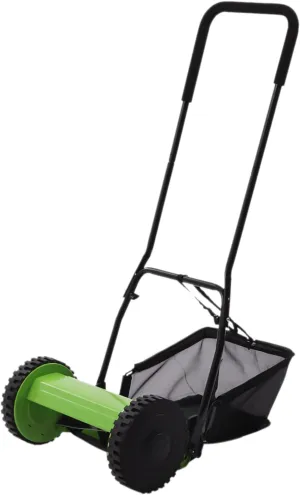 12 inch Cutting Width Manual Lawn Mower w/ 5 Blade & Collection Bag Reel Lawn Mower Adjustable Height Detachable 6 Gallons Grass Catcher for Sidewalks Driveways Courtyards Park Greenings