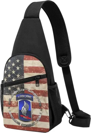 173 Airborne Brigade SSI Sling Bag Crossbody Backpack Shoulder Casual Daypack Bags for Men