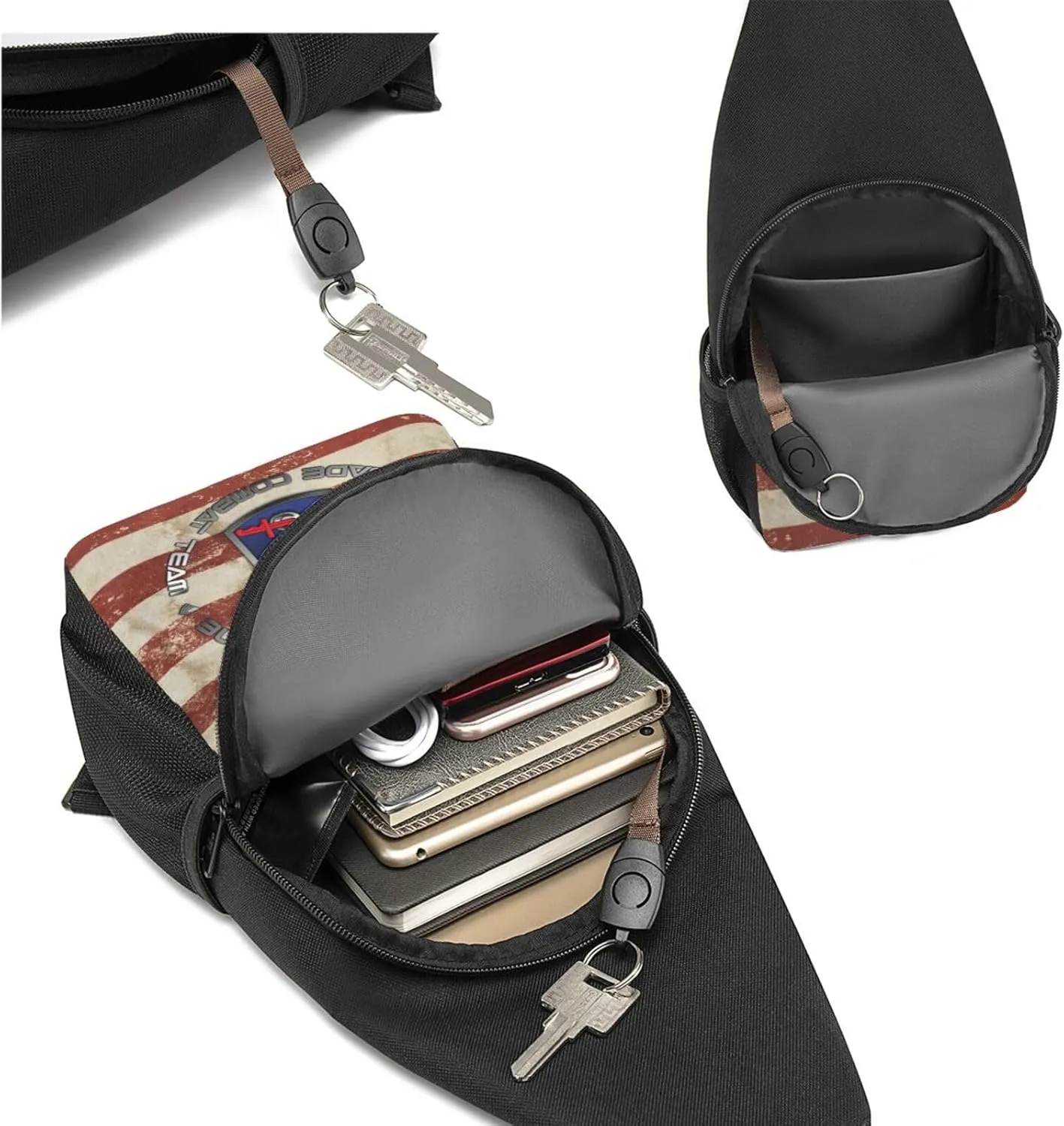 173 Airborne Brigade SSI Sling Bag Crossbody Backpack Shoulder Casual Daypack Bags for Men