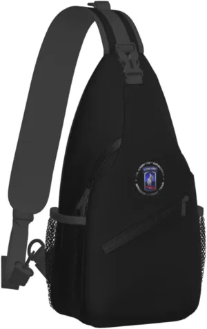 173 Airborne Brigade SSI Sling Bag for Men, Small Crossbody Sling Bags, Mini Water Resistant Shoulder Daypack for Travel, Anti Thief Chest Bag for Hiking
