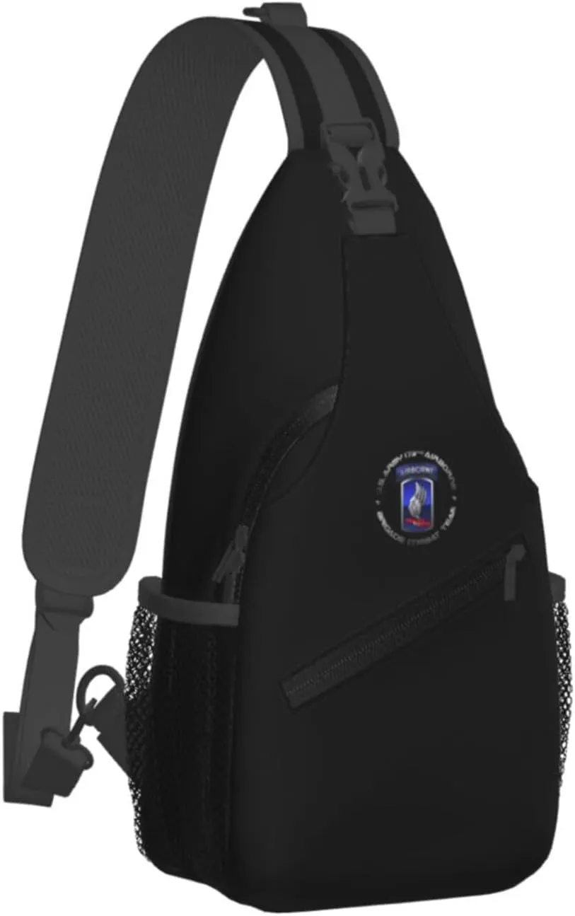 173 Airborne Brigade SSI Sling Bag for Men, Small Crossbody Sling Bags, Mini Water Resistant Shoulder Daypack for Travel, Anti Thief Chest Bag for Hiking