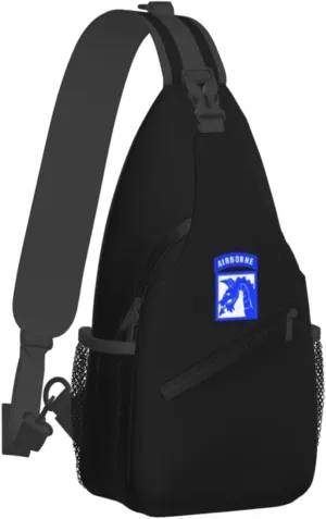 18th Airborne Corps Sling Bag for Men, Small Crossbody Sling Bags, Mini Water Resistant Shoulder Daypack for Travel, Anti Thief Chest Bag for Hiking