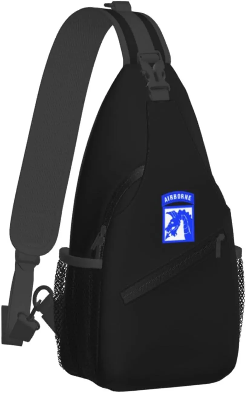 18th Airborne Corps Sling Bag for Men, Small Crossbody Sling Bags, Mini Water Resistant Shoulder Daypack for Travel, Anti Thief Chest Bag for Hiking