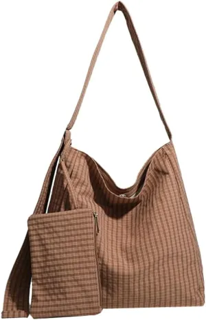 2 PCS Nylon Hobo Crossbody Bags Women 2025 Shoulder Bag Satchel Casual Work Travel Tote Handbags Adjustable Strap