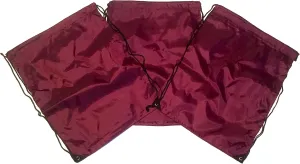 3 Pack MAROON Nylon Drawstring Backpacks Sackpack Tote Cinch Gym Bag - Select from a Variety of Colors! (Regular, Maroon)