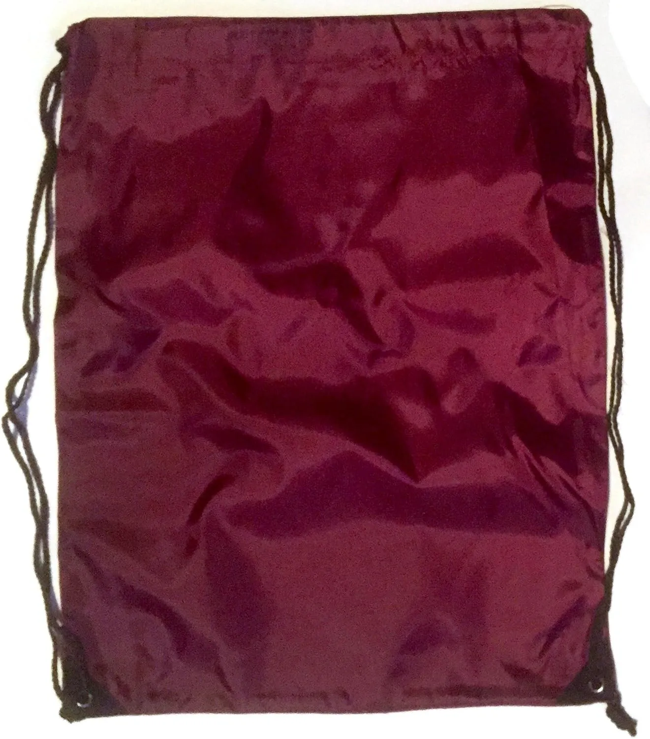 3 Pack MAROON Nylon Drawstring Backpacks Sackpack Tote Cinch Gym Bag - Select from a Variety of Colors! (Regular, Maroon)