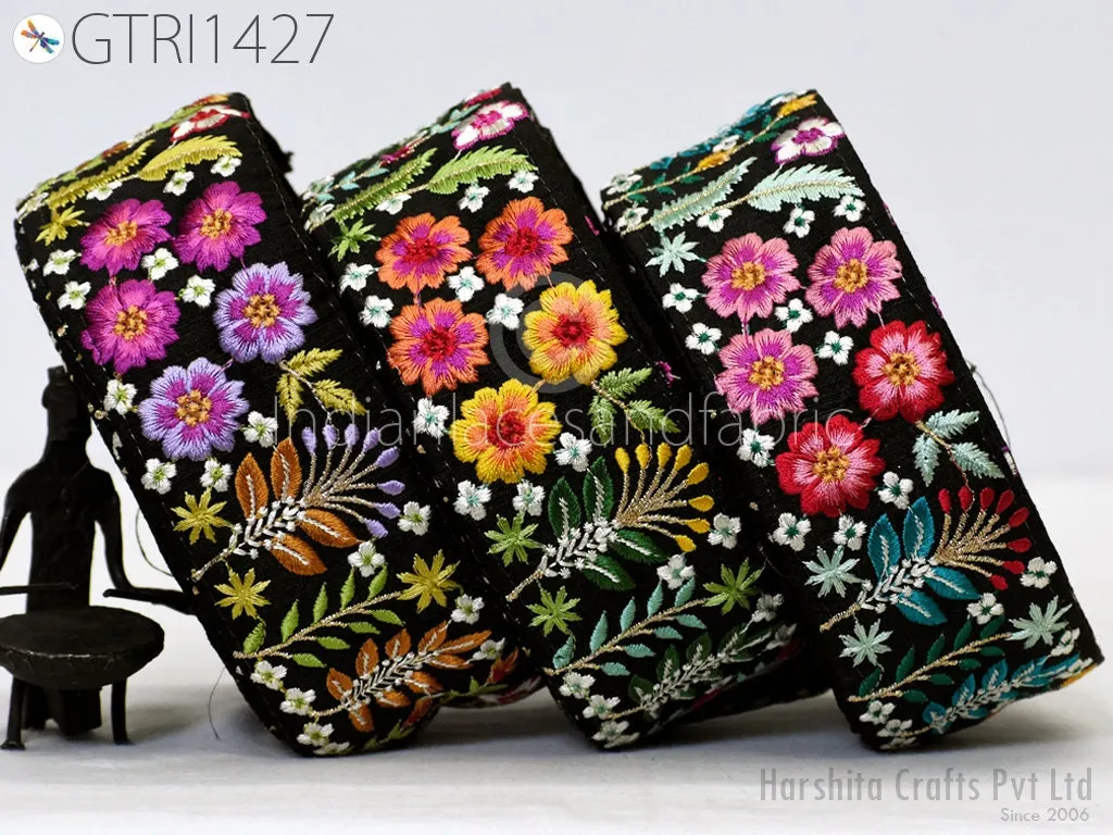 3 Yard Embroidered 6cm Fabric Trim  Decorative Indian Embroidery Embellishments Tapes DIY Crafting Sewing Saree Ribbons Sari Border Clutches