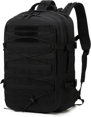 35L tactical assault backpack, military backpacks,heavy duty zipper，outdoor canvas Knapsack,climbing/camping/hiking backpack,water resistant,Rucksack (Black)