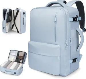 35L Travel Backpack | 180° All-Open Design | Multi-Pockets | Airline Approved Carry on |15.6 inch Laptop Compartment | USB Port |Perfect for Travel Business College Bookbags | Men Women, Blue