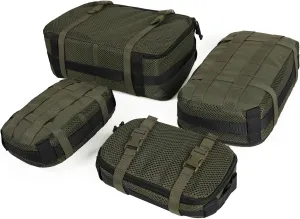 4 Set Tactical Packing Cubes ，Compressible Mesh Duffle Storage Bag,Portable Edc Molle Pouch Organizer.