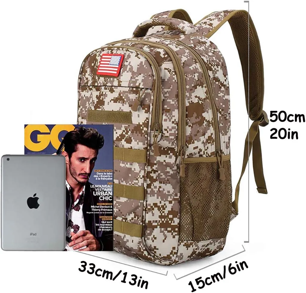 4land Camo Backpack for Boys,Army Boys Backpacks for Elementary Middle School Military,Camouflage Bookbag 40L