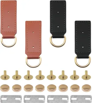4PCS Leather D Type Leather Buckle Strap Link Buckle DIY Fittings Bags Hardware Fittings Leather Crafts Bags Hardware Buckle Used for Making Wallet Handbag Lanyard Strap Keychain