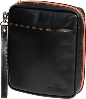 4th Generation 4-Pipe Tobacco Zipper Pouch in Kenko Black Leather