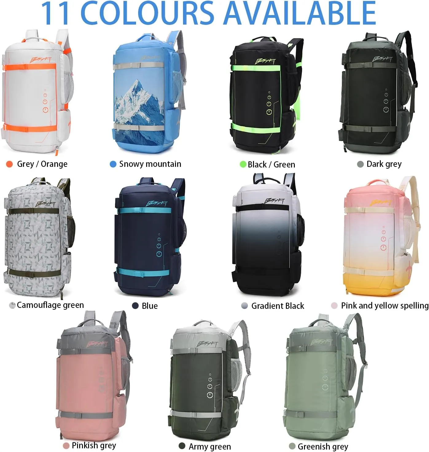 50L Extra Large Gym Backpack for Men, Big Gym Bag with Shoes Compartment, Waterproof Heavy Duty Duffel Bags, Men's Workout Backpacks for Outdoor Sport,Hiking,Camping,Travel