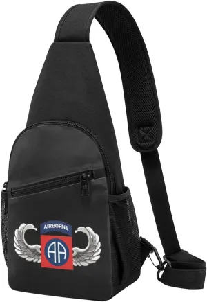 82nd Airborne Jump Wings Sling Bag Crossbody Backpack Shoulder Casual Daypack Bags for Men