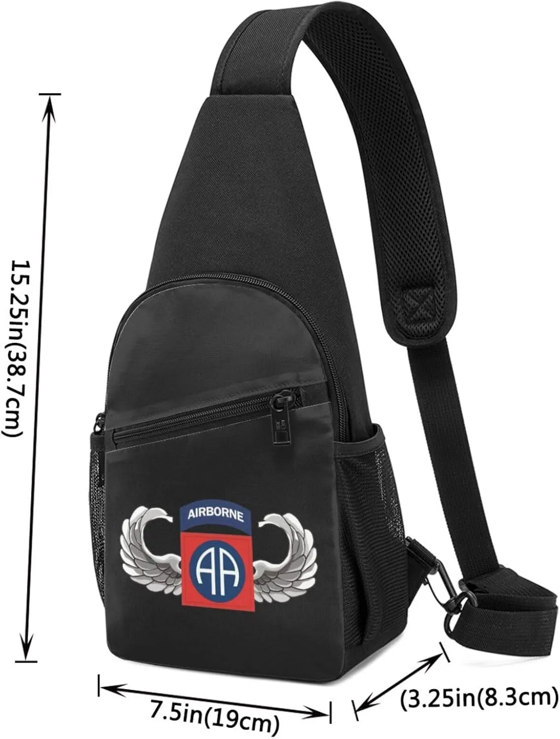 82nd Airborne Jump Wings Sling Bag Crossbody Backpack Shoulder Casual Daypack Bags for Men