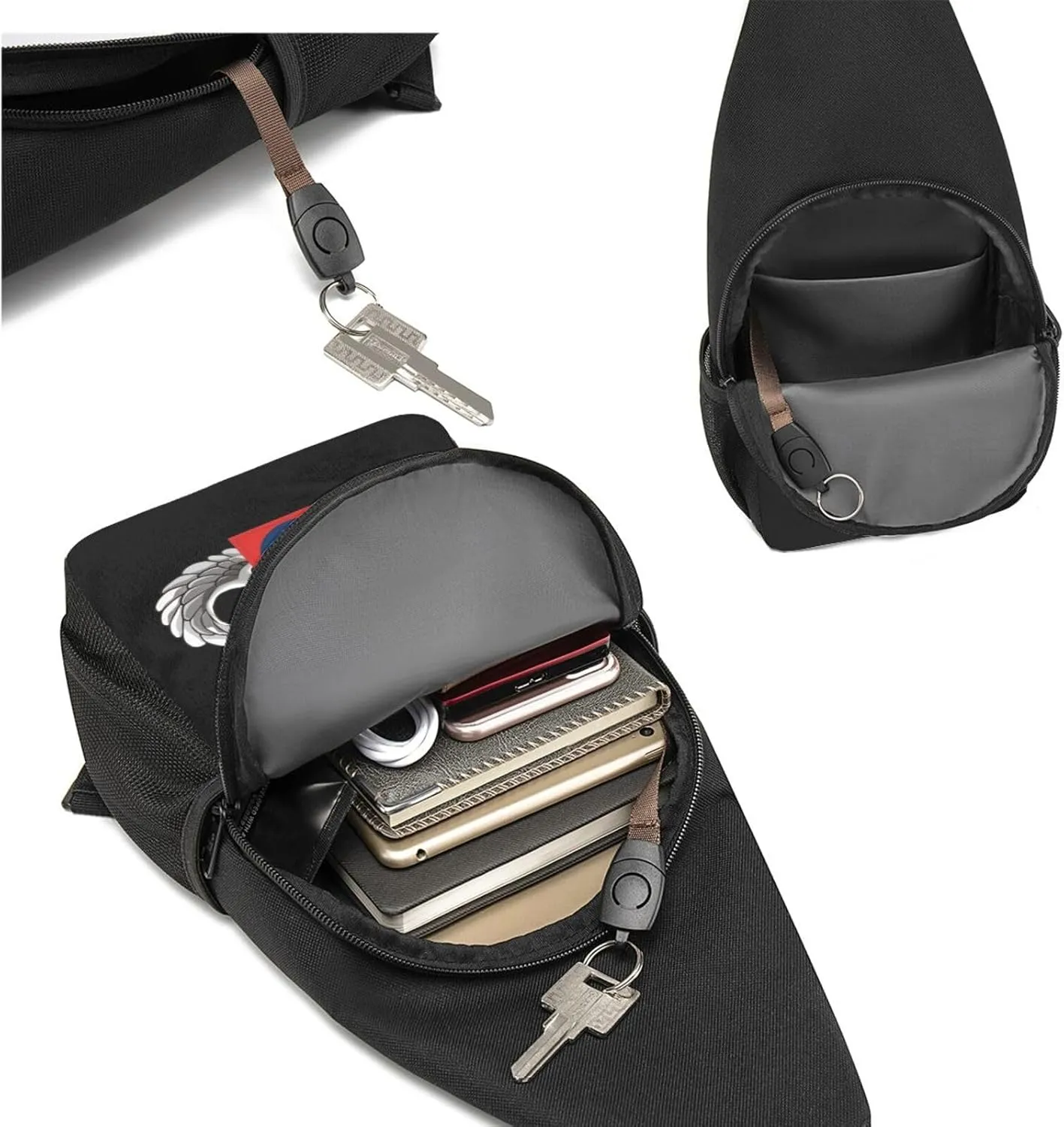 82nd Airborne Jump Wings Sling Bag Crossbody Backpack Shoulder Casual Daypack Bags for Men