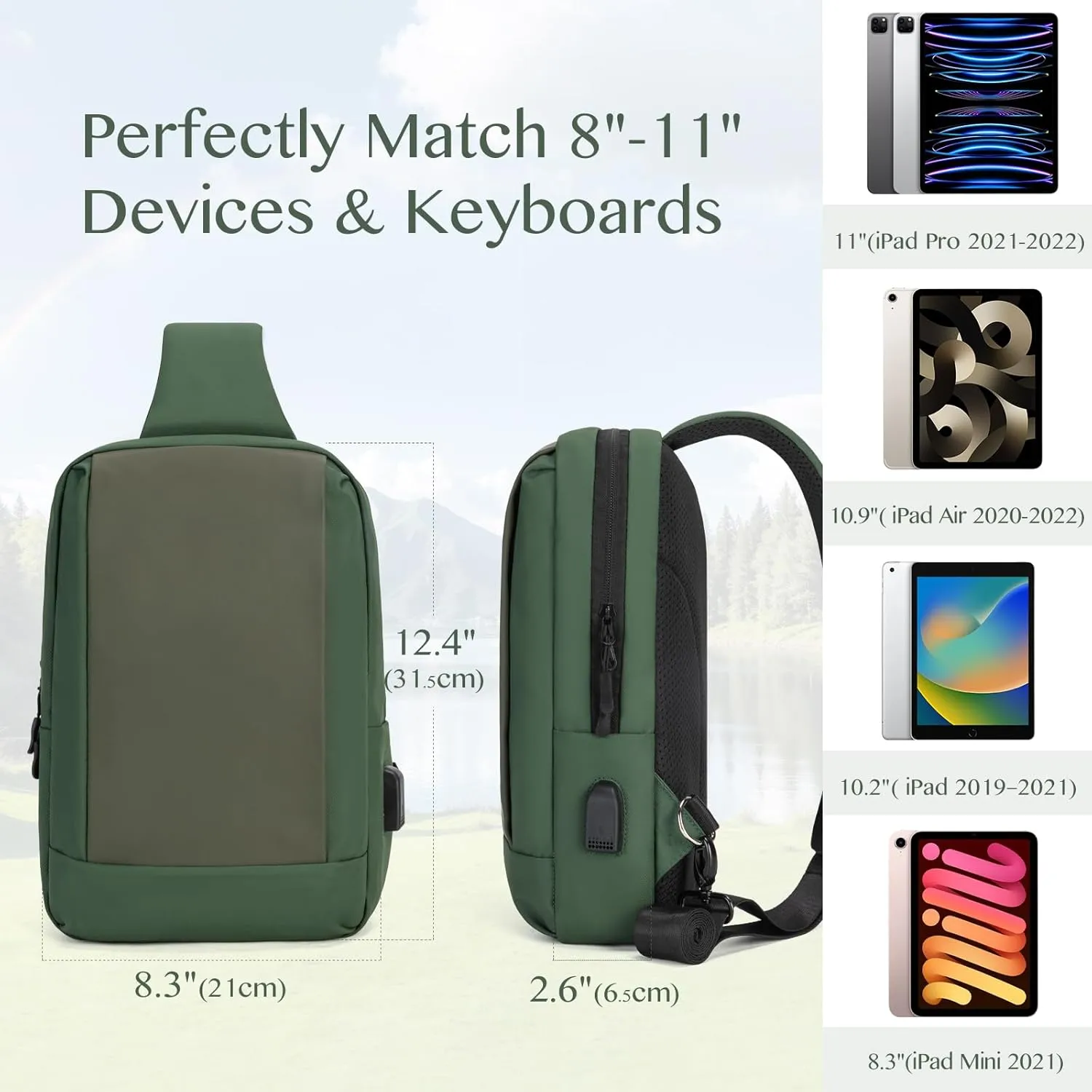9-11 Inch Tablet Sleeve Bag Handle Carrying Case with Shoulder Strap Fits New 11-inch iPad Pro M4/iPad Air M2, iPad 10th 10.9, iPad 9/8/7th 10.2, iPad Air 5/4th 10.9, Tab S8/S9 11