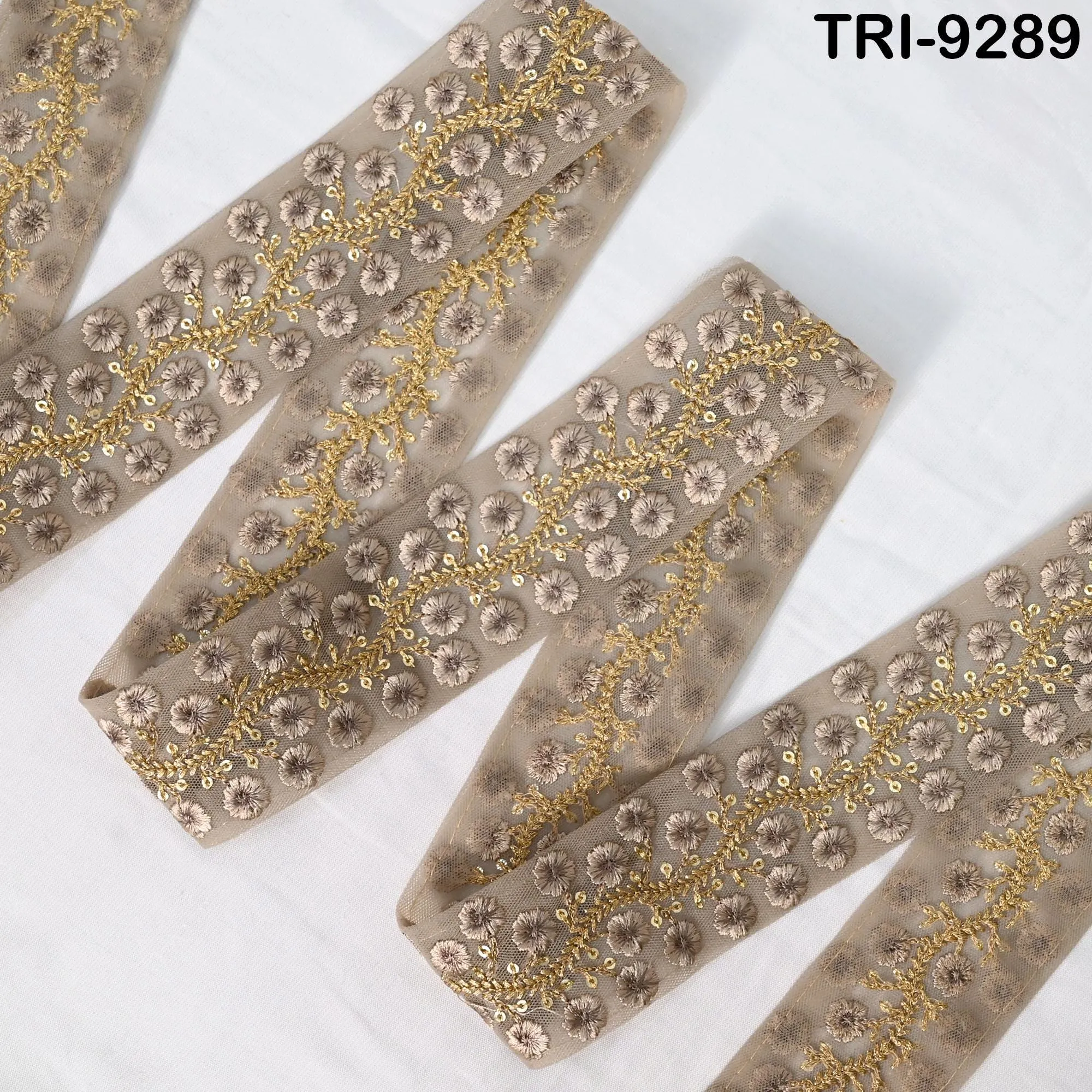 9 Yard Indian Ribbons 5cm Trims Saree Border DIY Crafting Sewing Embroidery Regency Reticules, Victorian Handbags, Clutches, Junk Journals