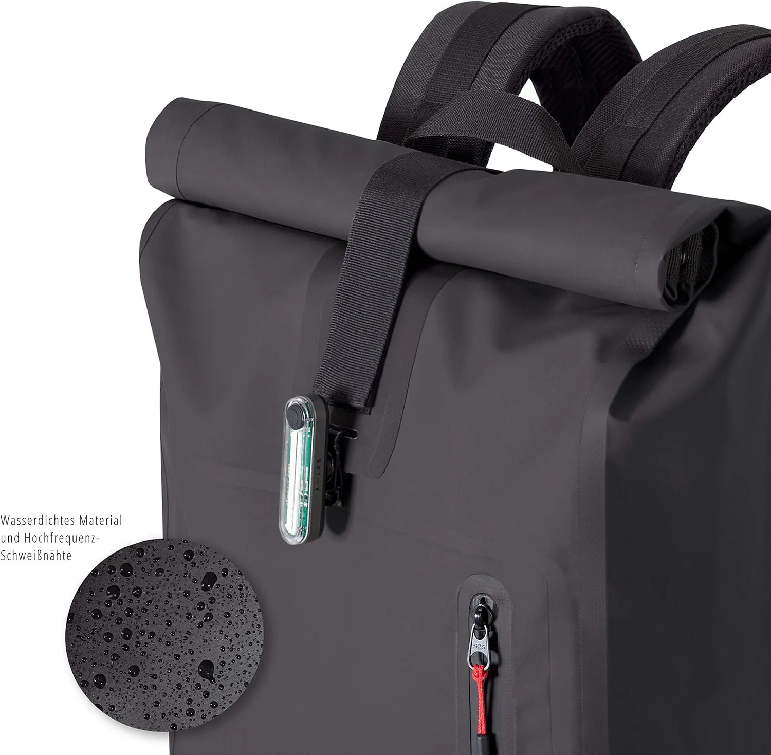 A-Lab Model A Waterproof Bicycle & Messenger Backpack Rolltop Daypack for Commuting and Traveling with 15.4'' Laptop Sleeve 26l in black
