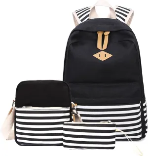 Abshoo Causal Canvas Stripe Backpack Cute Teen Backpacks For Girls School Bag