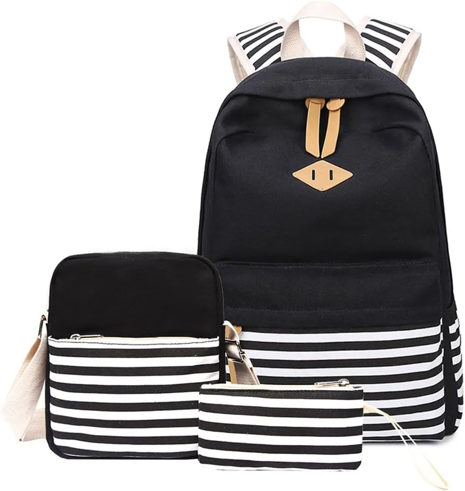 Abshoo Causal Canvas Stripe Backpack Cute Teen Backpacks For Girls School Bag