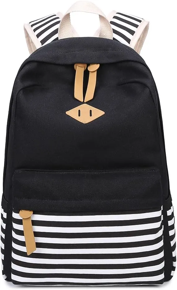 Abshoo Causal Canvas Stripe Backpack Cute Teen Backpacks For Girls School Bag