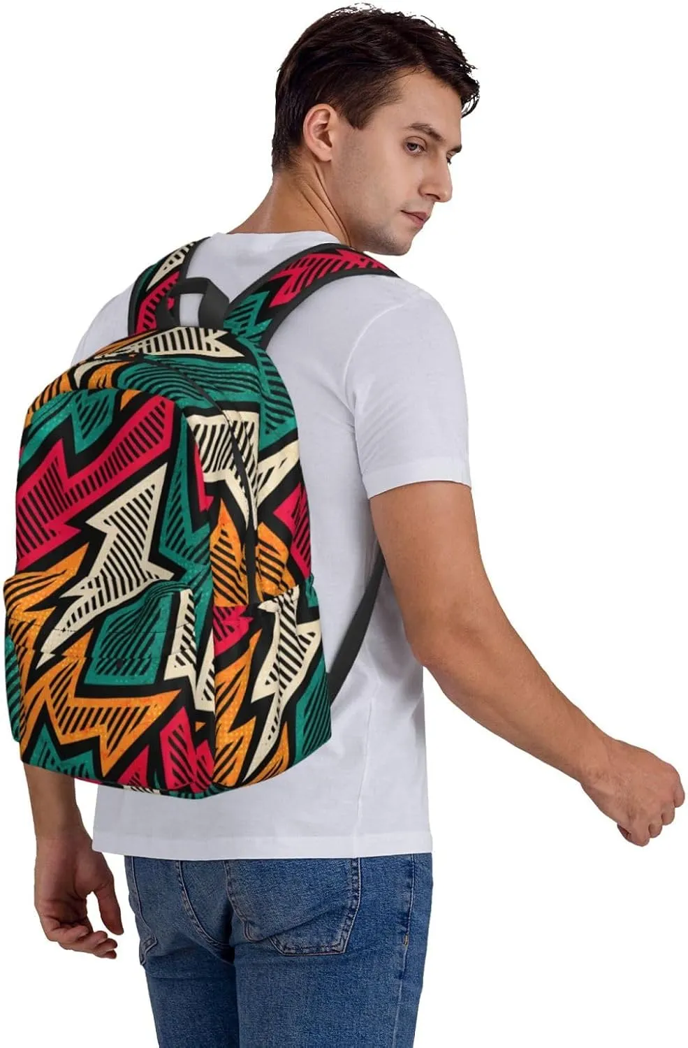 Abstract Geometry Mosaic Backpacks 15 Inch Laptop Backpack Multipurpose Double Shoulder Bag for Men Women Gifts