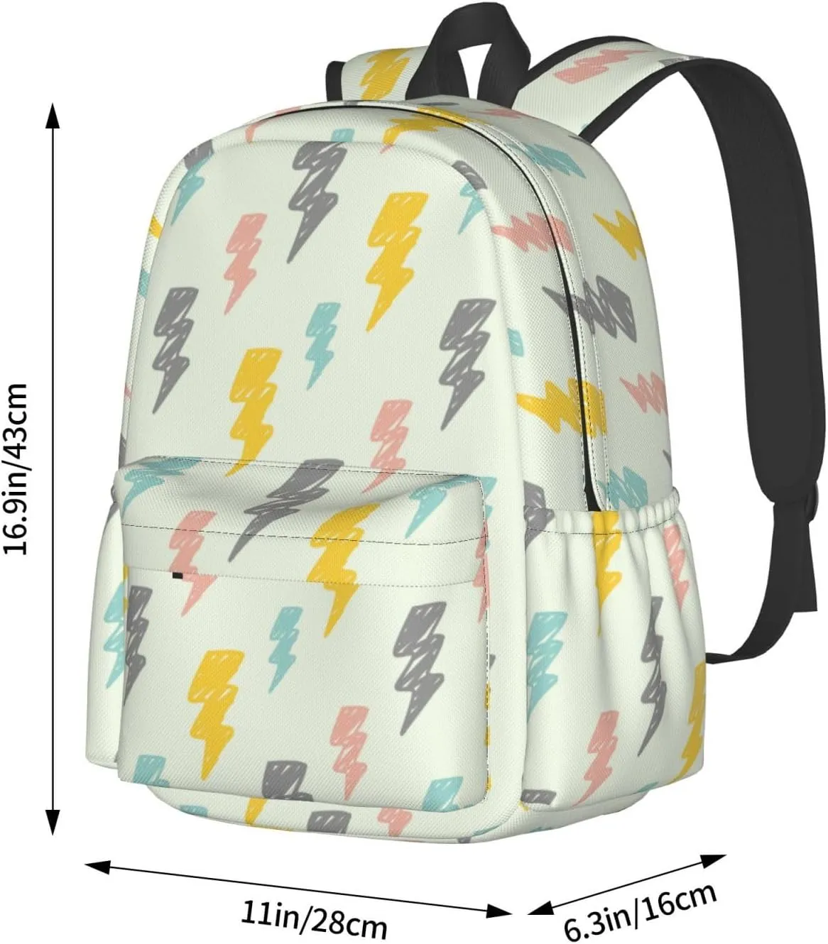 Abstract Motif Symbol Thunder Lightnings Textures Backpacks 15 Inch Laptop Backpack Multipurpose Double Shoulder Bag for Men Women Gifts
