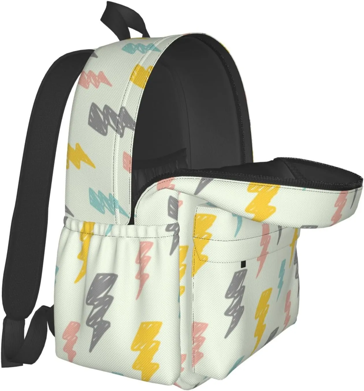 Abstract Motif Symbol Thunder Lightnings Textures Backpacks 15 Inch Laptop Backpack Multipurpose Double Shoulder Bag for Men Women Gifts