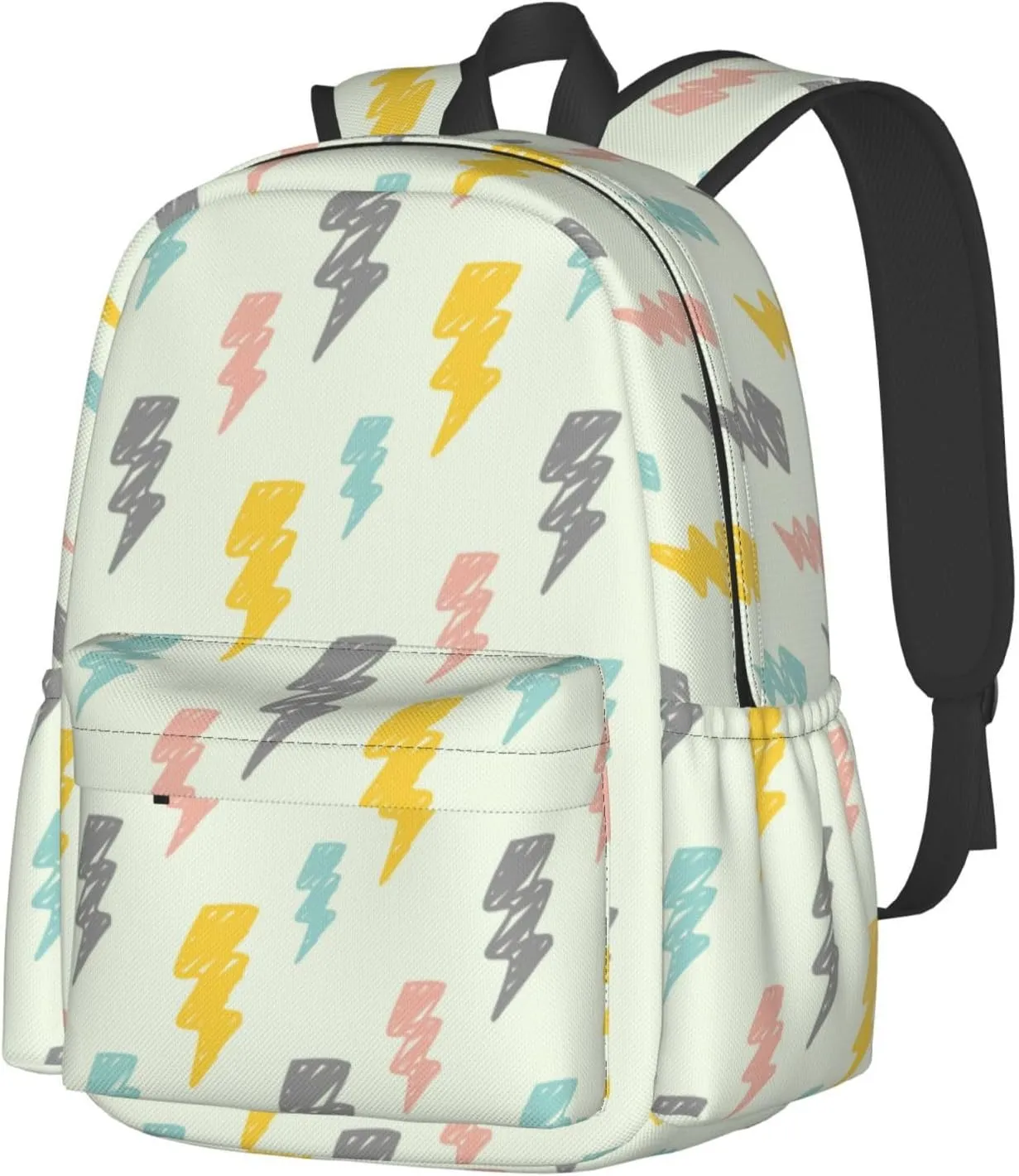 Abstract Motif Symbol Thunder Lightnings Textures Backpacks 15 Inch Laptop Backpack Multipurpose Double Shoulder Bag for Men Women Gifts