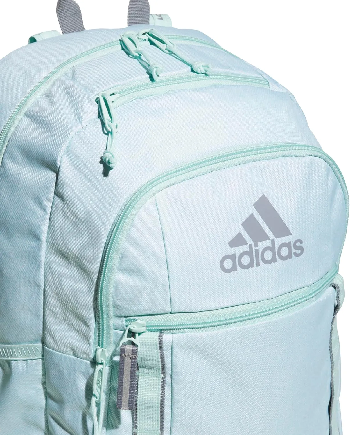 adidas Excel Backpack, Durable Large Athletic Laptop Bag, Twill Semi Flash Aqua/Grey/Semi Flash Aqua Blue, One Size