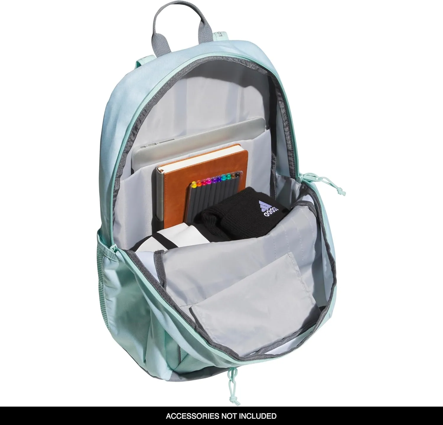 adidas Excel Backpack, Durable Large Athletic Laptop Bag, Twill Semi Flash Aqua/Grey/Semi Flash Aqua Blue, One Size