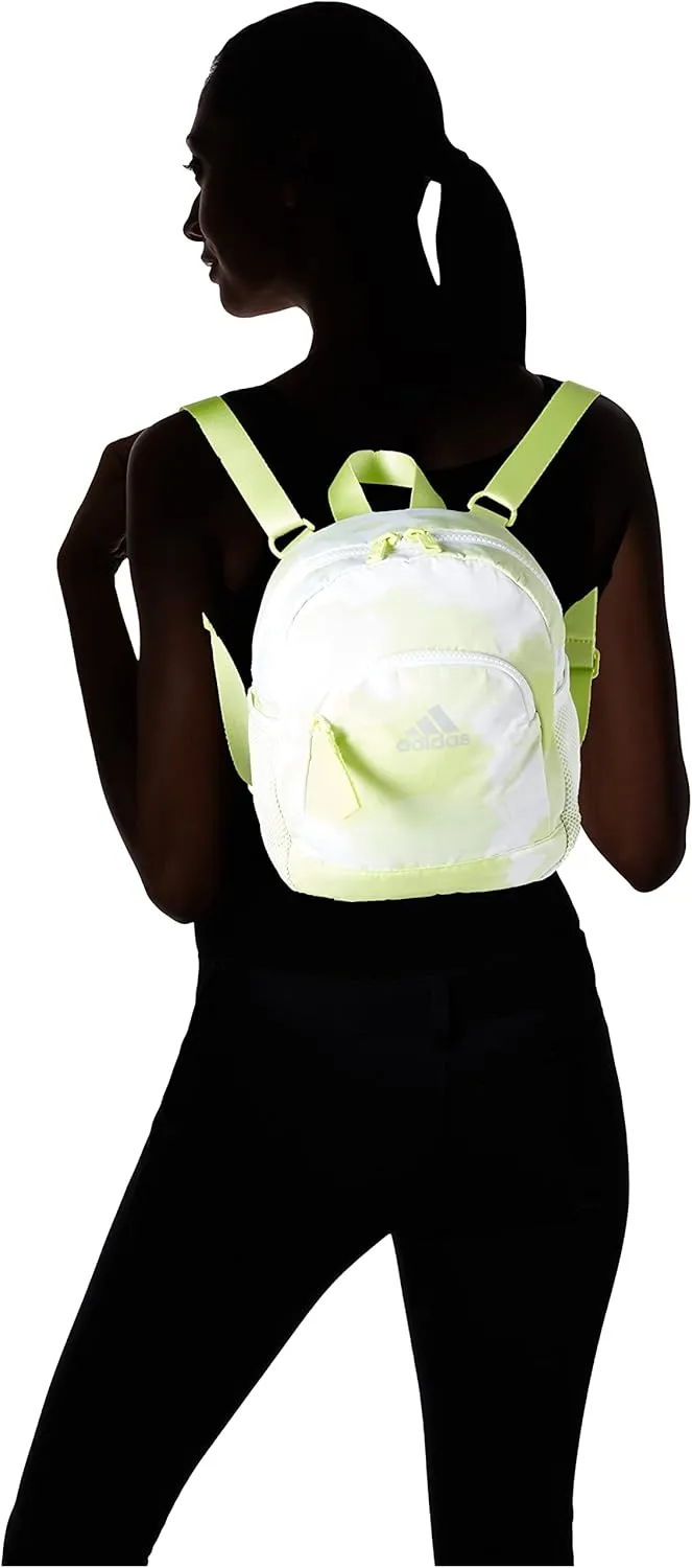 adidas Linear Mini Backpack Small Travel Bag Discontinued, Pulse Lime-Almost Lime Color Wash/Clear Onix Grey/White, OSFA