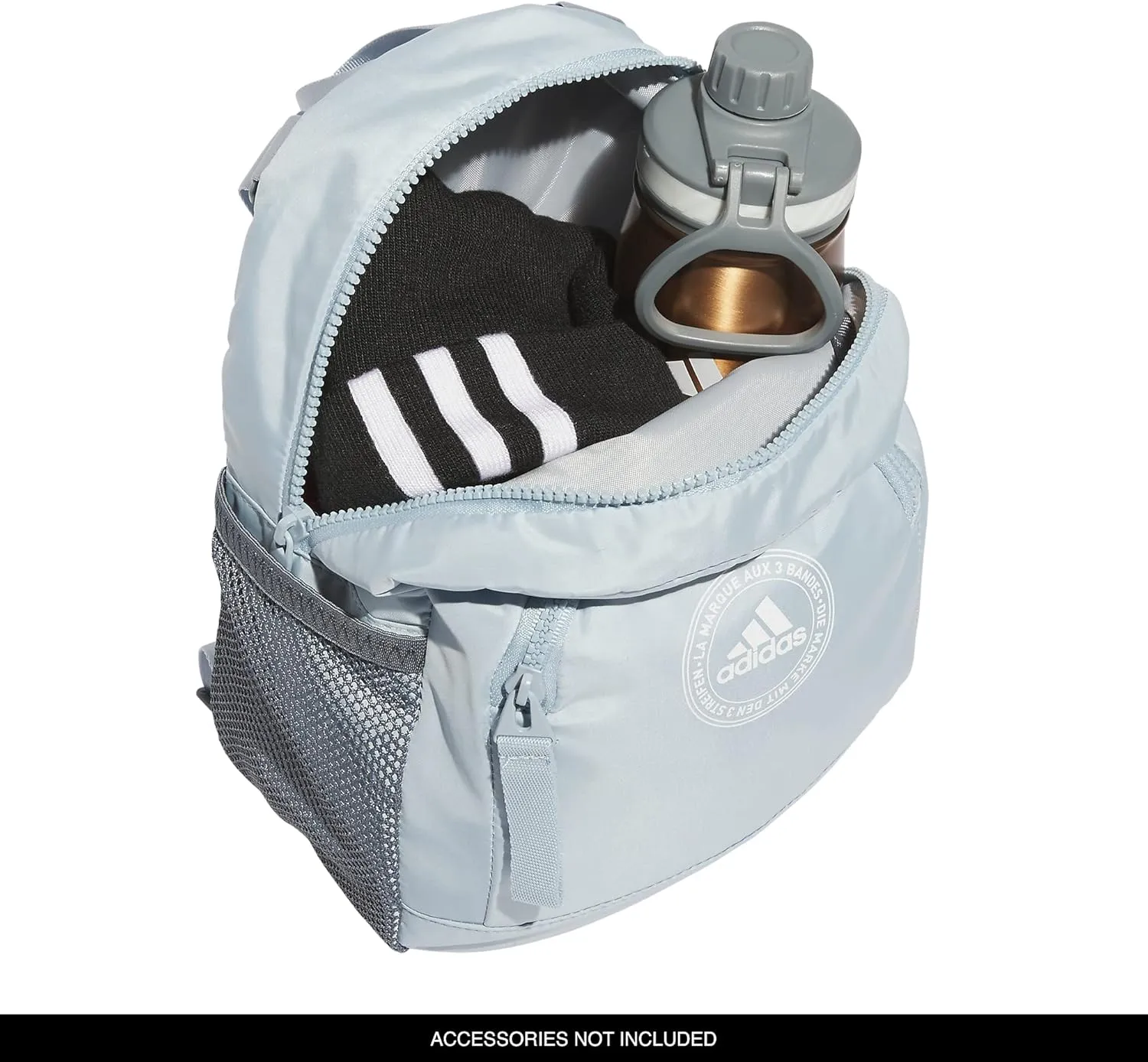adidas Linear Mini Backpack Small Travel Bag Discontinued, Wonder Blue/White, OSFA