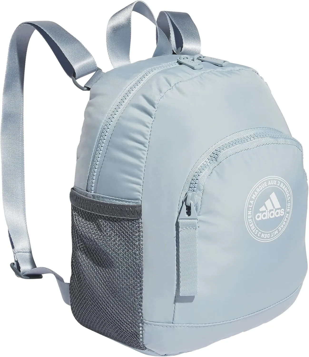 adidas Linear Mini Backpack Small Travel Bag Discontinued, Wonder Blue/White, OSFA