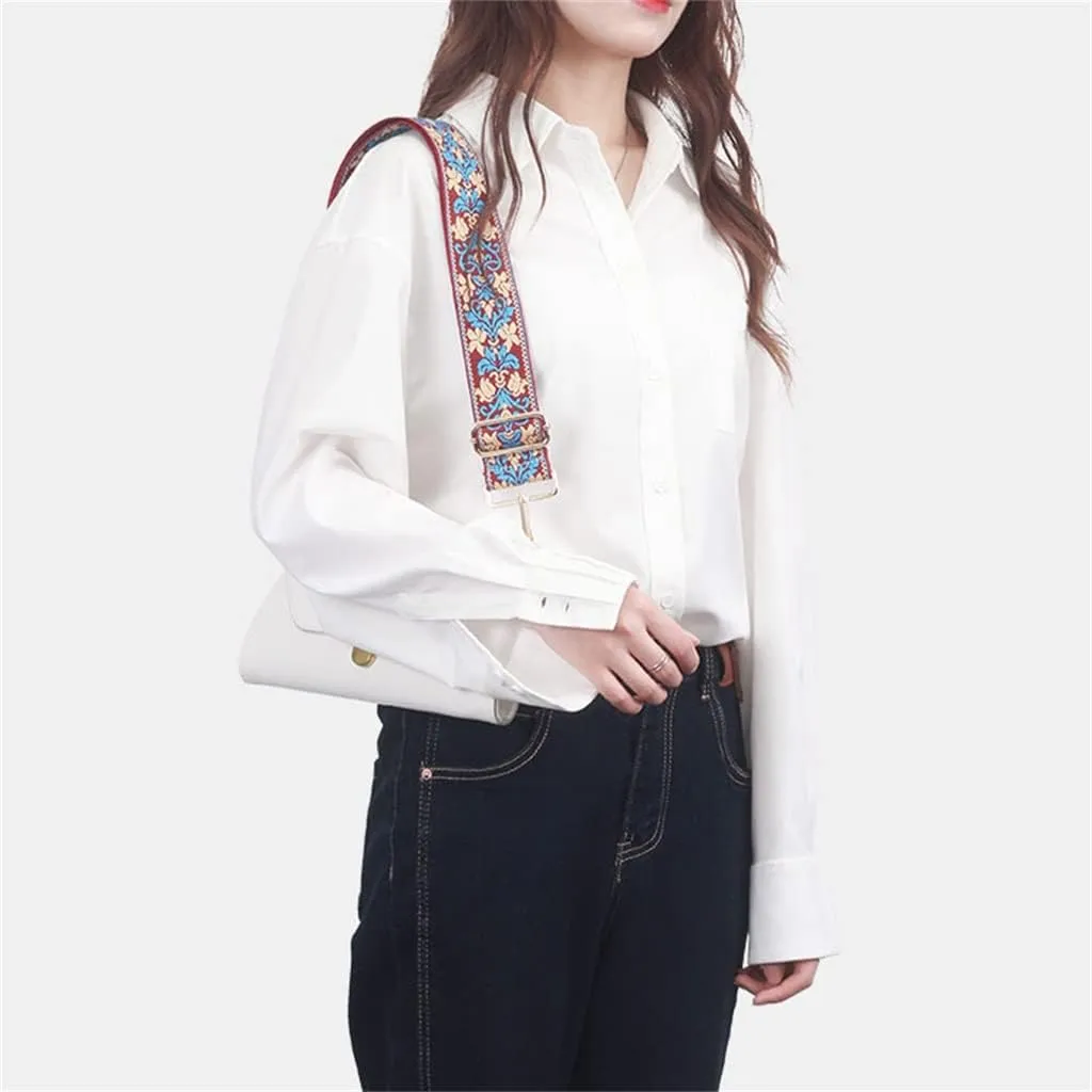 Adjustable Strap Accessories Embroidered Strap Replacement Straps Printed Wide Shoulder Bag With Canvas Crossbody
