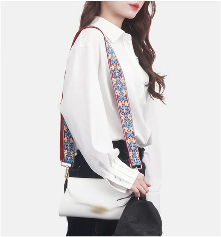 Adjustable Strap Accessories Embroidered Strap Replacement Straps Printed Wide Shoulder Bag With Canvas Crossbody
