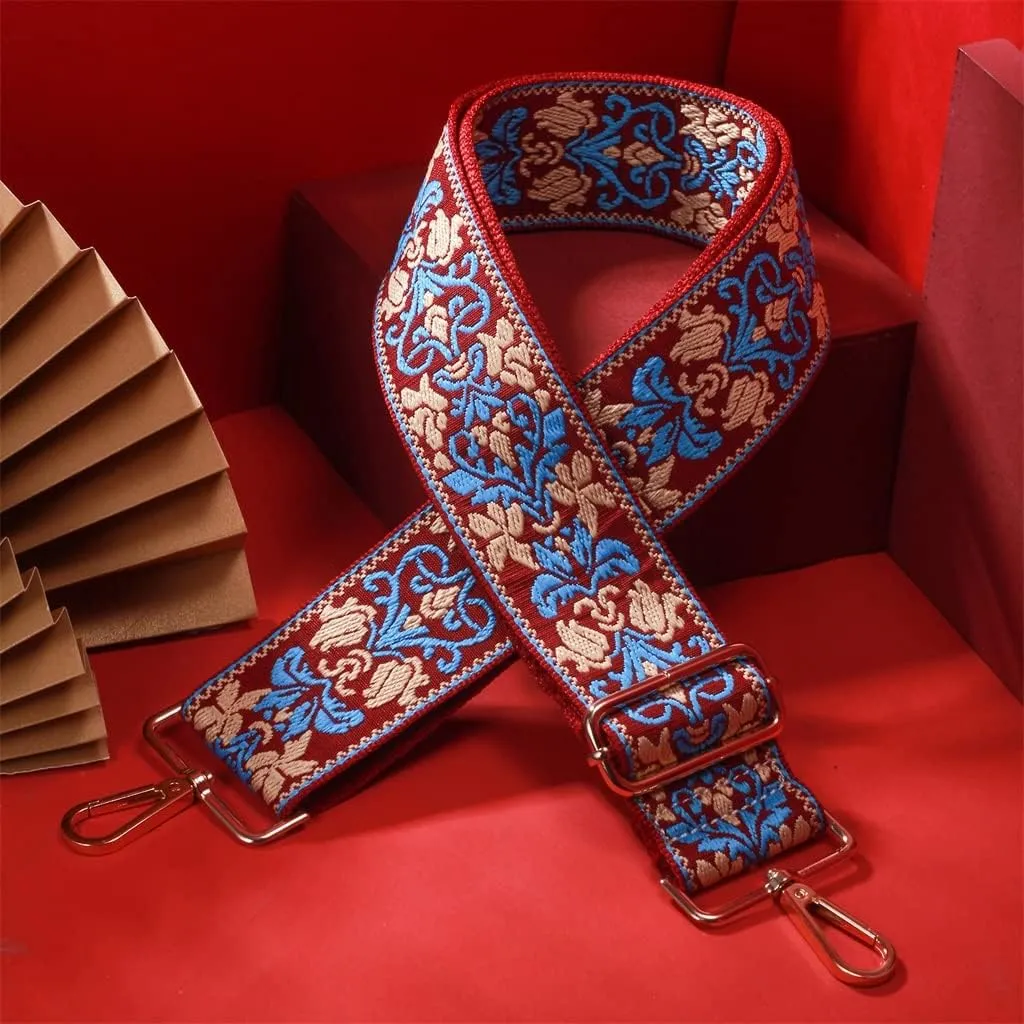 Adjustable Strap Accessories Embroidered Strap Replacement Straps Printed Wide Shoulder Bag With Canvas Crossbody