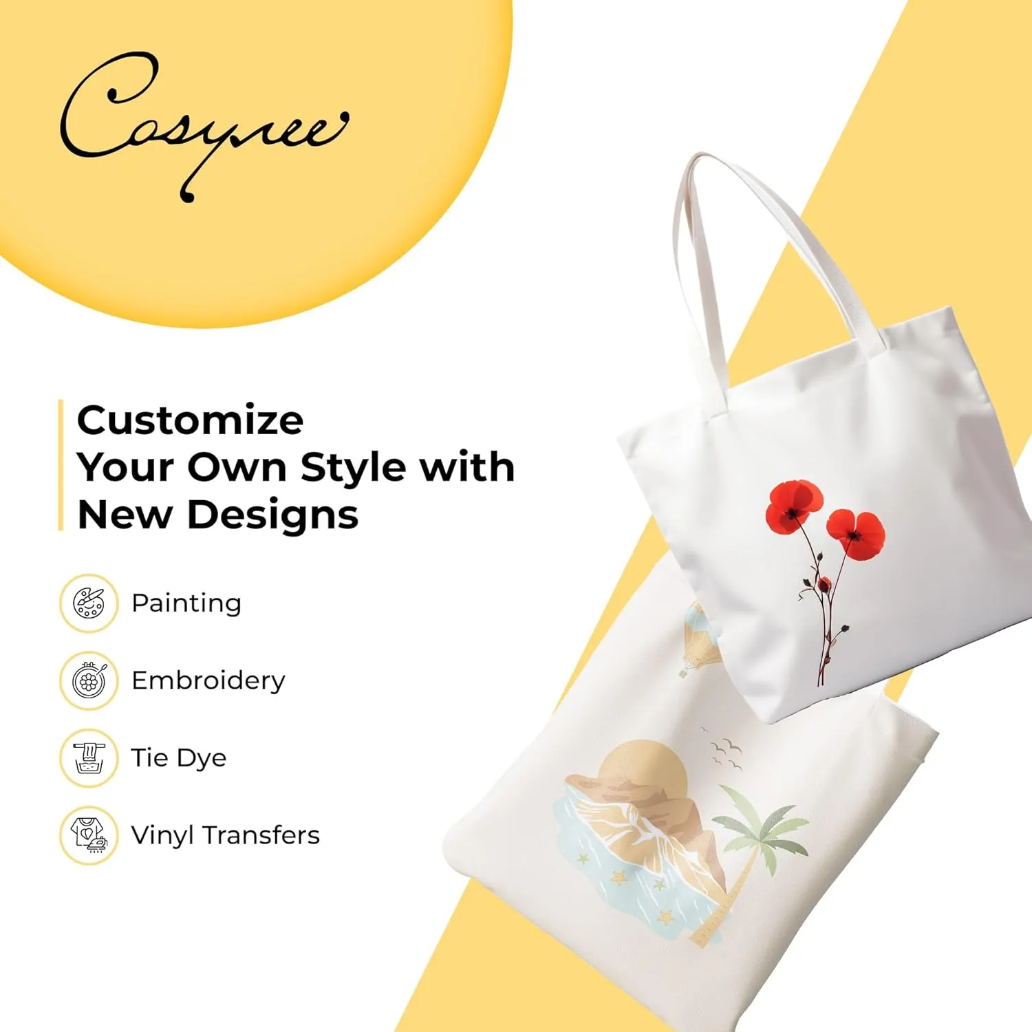 Aesthetic Tote Bag for Women & Men Beach Bag Shopping Bags Shoulder Bag Reusable Grocery Bags