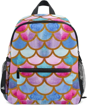 Aflyko Mermaid Scales Kids Backpack for Daycare Bookbag for Kindergarten Daypack for Toddler Girls and Boys 10 x 4 x 12 Inch