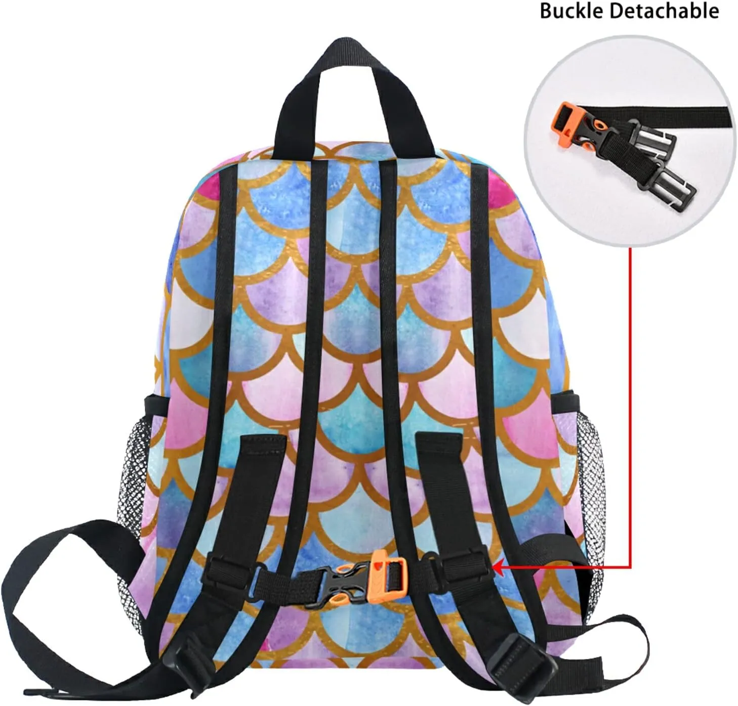 Aflyko Mermaid Scales Kids Backpack for Daycare Bookbag for Kindergarten Daypack for Toddler Girls and Boys 10 x 4 x 12 Inch