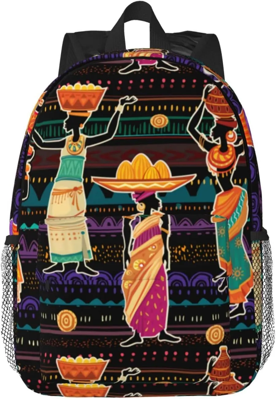 African Tribes Laptop Backpack African Art Backpack Bag With Adjustable Shoulder Straps