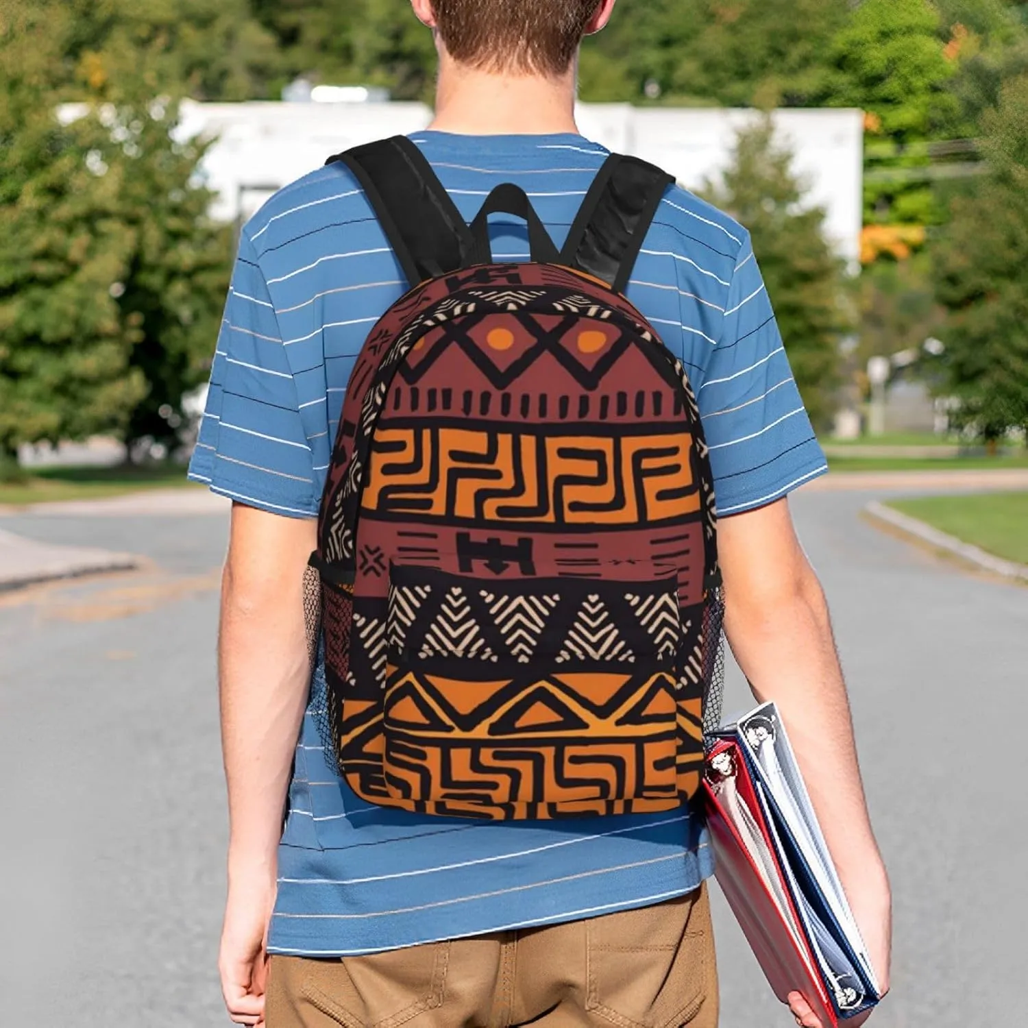 African Tribes Laptop Backpack African Art Backpack Bag With Adjustable Shoulder Straps